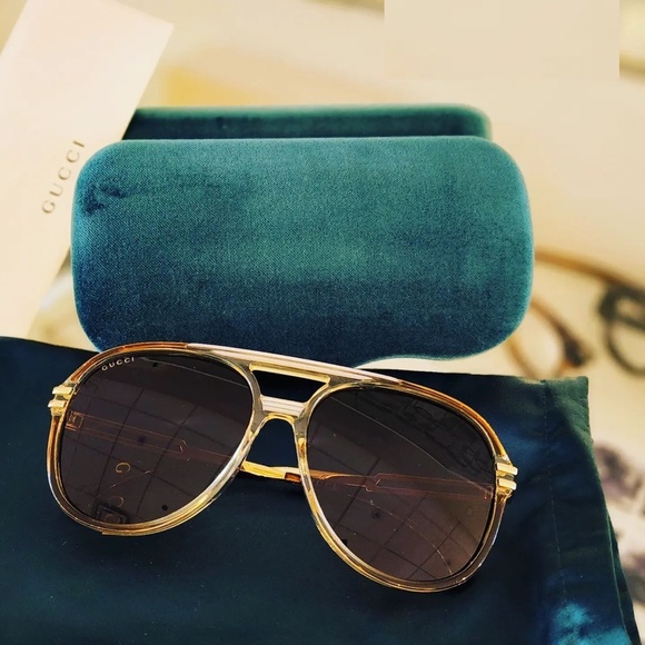 NWT GUCCI GG1104S - 002 Pilot Sunglasses - Picture 1 of 4